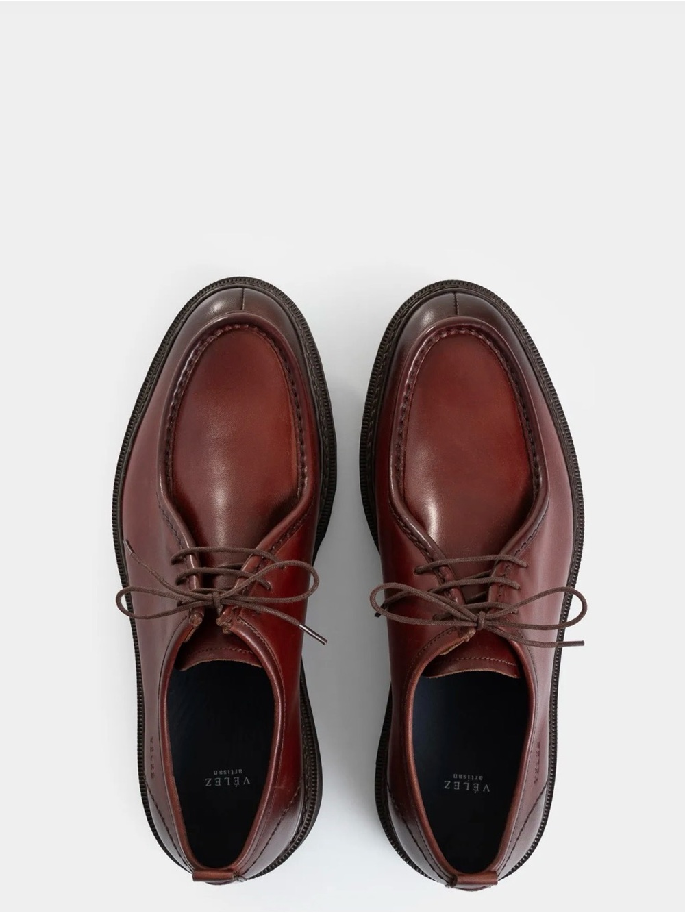 Men's Leather Derby Shoes in rich Brown European 43 U.S. 10